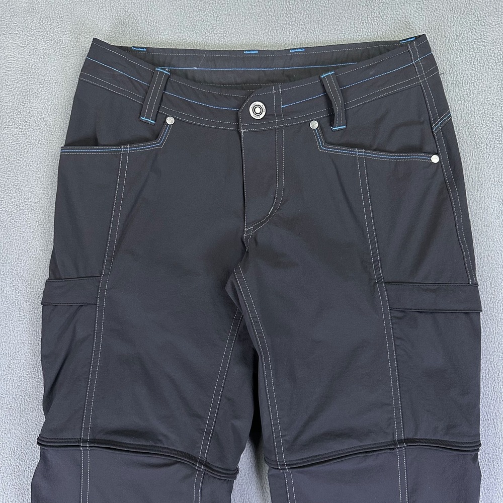 Kuhl Pants Womens 2 Black Kliffside Cargo Convertible Performance Hiking Nylon - Picture 4 of 9